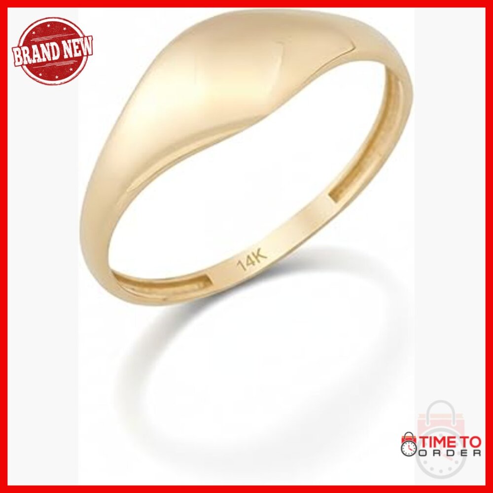 14k Solid Gold Statement Ring Size 7 Chunky Dome … - image 1